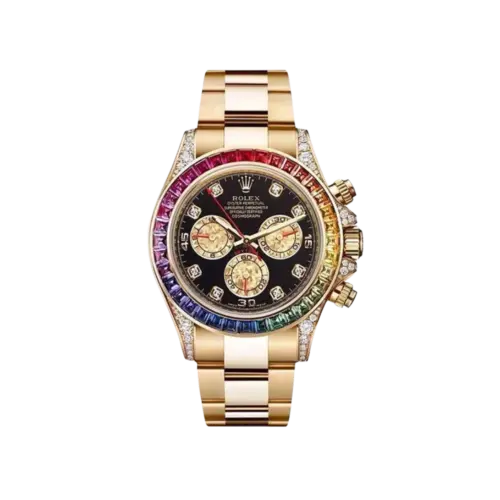 Rolex Daytona 116598RBOW 'Rainbow' Yellow Gold Black Dial Sapphire Bezel